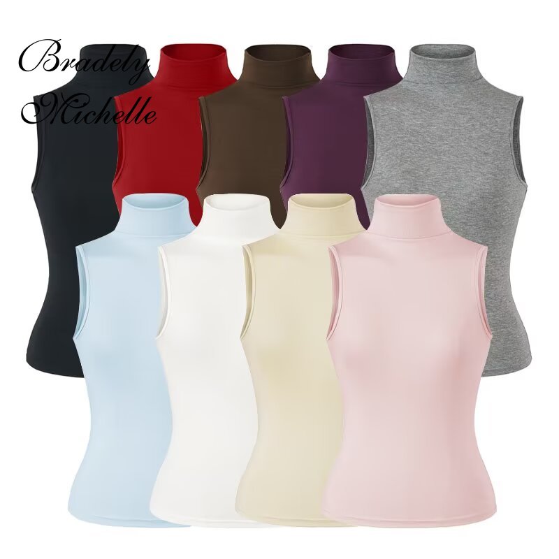 Women Sleeveless Turtleneck Ta - Tank Top Ribbed review and price