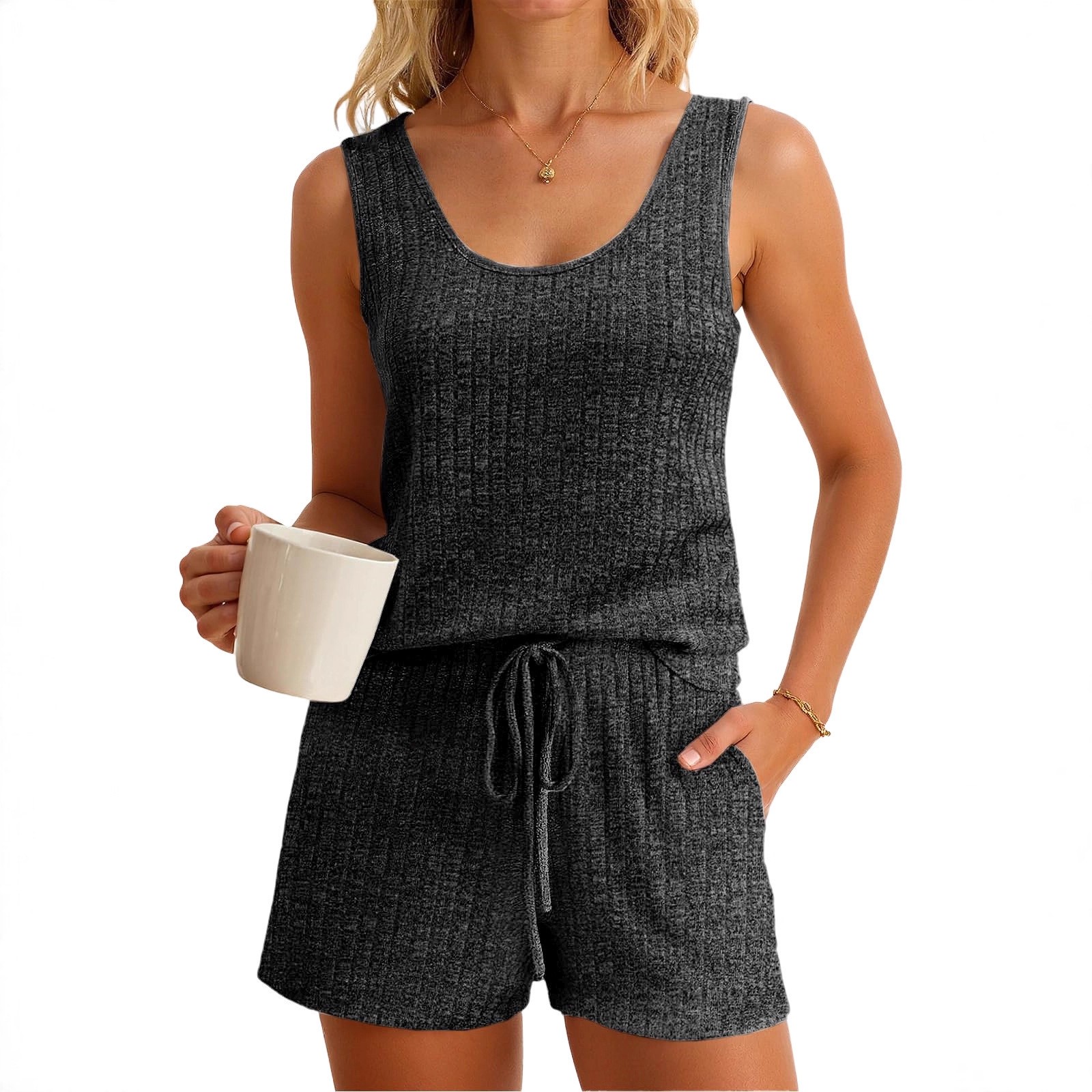 Women's Spring Summer Sleevele - Tank Top Ribbed review and price